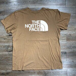 The North Face Half Dome Logo T-Shirt Men's Large Tee Earthtone Brown White
